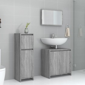 3-piece bathroom furniture set made of gray Sonoma plywood by , Bathroom furniture - Ref: Foro24-3143932, Price: 129,52 €, Di...