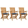 Garden chairs 3 units teak wood with royal blue cushions by , Garden chairs - Ref: Foro24-3062524, Price: 234,27 €, Discount: %