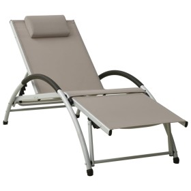 Lounger with taupe gray textilene cushion by vidaXL, Loungers - Ref: Foro24-310531, Price: 166,98 €, Discount: %