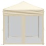 Folding party tent with cream side walls 2x2 m by , Tents and gazebos - Ref: Foro24-93508, Price: 94,09 €, Discount: %