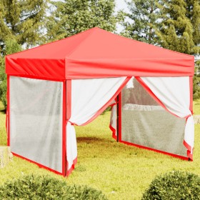 Folding party tent with red side walls 3x3 m by , Tents and gazebos - Ref: Foro24-93534, Price: 117,90 €, Discount: %