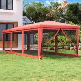 Carpa para fiestas con 8 paredes de malla HDPE rojo 3x9 m de , Carpas y cenadores - Ref: Foro24-319245, Precio: 152,99 €, Des...