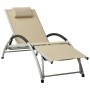 Sun lounger with cream textilene cushion by vidaXL, Loungers - Ref: Foro24-310530, Price: 148,38 €, Discount: %