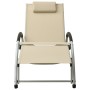 Sun lounger with cream textilene cushion by vidaXL, Loungers - Ref: Foro24-310530, Price: 148,38 €, Discount: %