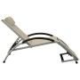 Sun lounger with cream textilene cushion by vidaXL, Loungers - Ref: Foro24-310530, Price: 148,38 €, Discount: %