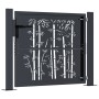 Puerta de jardín acero gris antracita diseño bambú 105x80 cm de , Puertas de jardín - Ref: Foro24-153178, Precio: 145,79 €, D...