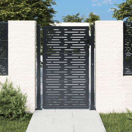 Puerta de jardín acero gris antracita diseño cuadrado 105x130cm de , Puertas de jardín - Ref: Foro24-153192, Precio: 204,88 €...