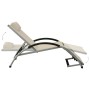 Sun lounger with cream textilene cushion by vidaXL, Loungers - Ref: Foro24-310530, Price: 148,38 €, Discount: %