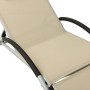 Sun lounger with cream textilene cushion by vidaXL, Loungers - Ref: Foro24-310530, Price: 148,38 €, Discount: %