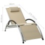 Sun lounger with cream textilene cushion by vidaXL, Loungers - Ref: Foro24-310530, Price: 148,38 €, Discount: %