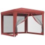 Party tent with 4 red HDPE mesh walls 3x3 m by , Tents and gazebos - Ref: Foro24-319230, Price: 89,37 €, Discount: %