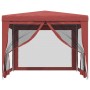 Party tent with 4 red HDPE mesh walls 3x3 m by , Tents and gazebos - Ref: Foro24-319230, Price: 89,37 €, Discount: %