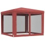 Party tent with 4 red HDPE mesh walls 3x3 m by , Tents and gazebos - Ref: Foro24-319230, Price: 89,37 €, Discount: %