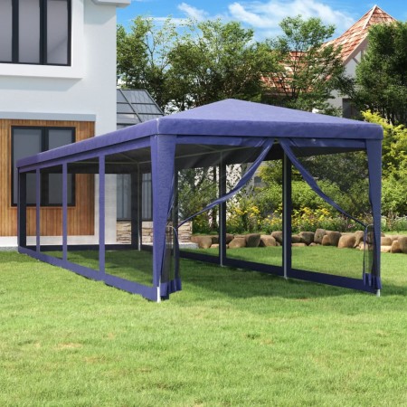 Partyzelt mit 10 blauen HDPE-Mesh-Wänden 3x12 m. von , Zelte und Pavillons - Ref: Foro24-319247, Preis: 201,95 €, Rabatt: %