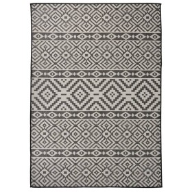 Außenteppich mit flachem Gewebe, schwarzen Streifen, 120x170 cm. von , Teppiche - Ref: Foro24-340851, Preis: 36,99 €, Rabatt: %