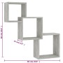 Estante pared cubo madera ingeniería gris hormigón 68x15x68 cm de , Estantes y estanterías - Ref: Foro24-800274, Precio: 39,4...