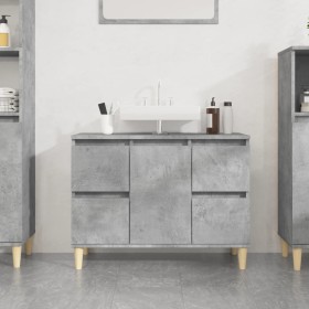 Plywood gray concrete sink cabinet 80x33x60cm by , bathroom vanities - Ref: Foro24-821272, Price: 92,48 €, Discount: %