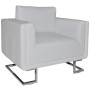 Armchair with chrome legs, white synthetic leather by , Armchairs - Ref: Foro24-241005, Price: 378,73 €, Discount: %