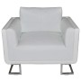 Armchair with chrome legs, white synthetic leather by , Armchairs - Ref: Foro24-241005, Price: 378,73 €, Discount: %