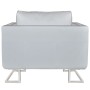 Sillón con patas cromadas cuero sintético blanco de , Sillones - Ref: Foro24-241005, Precio: 378,73 €, Descuento: %