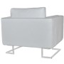 Sillón con patas cromadas cuero sintético blanco de , Sillones - Ref: Foro24-241005, Precio: 378,73 €, Descuento: %