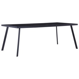 Black tempered glass dining table 200x100x75 cm by , Kitchen and dining tables - Ref: Foro24-281876, Price: 198,67 €, Discoun...