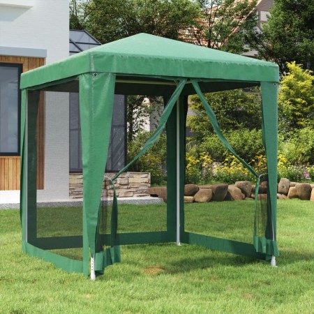 Party tent with 4 green HDPE mesh walls 2x2 m by , Tents and gazebos - Ref: Foro24-319218, Price: 77,63 €, Discount: %