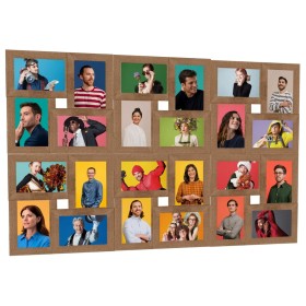 Light brown MDF photo collage frame for 24 photos (10x15 cm). by , Photo frames - Ref: Foro24-332784, Price: 53,02 €, Discoun...