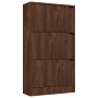 Shoe cabinet with 3 brown oak veneer doors 59x24x105 cm by , Shoe racks and shoe organizers - Ref: Foro24-338130, Price: 108,...