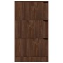 Shoe cabinet with 3 brown oak veneer doors 59x24x105 cm by , Shoe racks and shoe organizers - Ref: Foro24-338130, Price: 108,...