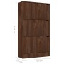 Shoe cabinet with 3 brown oak veneer doors 59x24x105 cm by , Shoe racks and shoe organizers - Ref: Foro24-338130, Price: 108,...