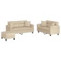 3-piece sofa set with cream microfiber fabric cushions by , Sofas - Ref: Foro24-3202336, Price: 580,92 €, Discount: %