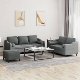 3-piece dark gray fabric sofa set with cushions by , Sofas - Ref: Foro24-3201859, Price: 626,82 €, Discount: %