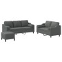 3-piece dark gray fabric sofa set with cushions by , Sofas - Ref: Foro24-3201859, Price: 628,41 €, Discount: %