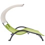 Double sun lounger with green textilene awning by vidaXL, Loungers - Ref: Foro24-310546, Price: 216,88 €, Discount: %