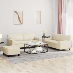 3-piece faux leather sofa set in cream color by , Sofas - Ref: Foro24-3201920, Price: 546,99 €, Discount: %