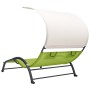 Double sun lounger with green textilene awning by vidaXL, Loungers - Ref: Foro24-310546, Price: 216,88 €, Discount: %