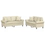 2-piece sofa set with cream-colored faux leather cushions by , Sofas - Ref: Foro24-3202161, Price: 508,99 €, Discount: %