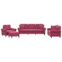 Sofagarnitur mit 4-teiligen Kissen aus bordeauxrotem Samt. von , Sofas - Ref: Foro24-3202204, Preis: 762,58 €, Rabatt: %