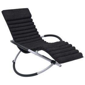 Garden lounger with black steel cushion by vidaXL, Loungers - Ref: Foro24-310496, Price: 155,99 €, Discount: %