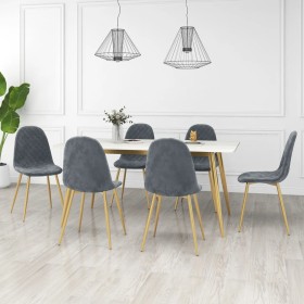 Sillas de comedor 6 unidades terciopelo gris oscuro de , Sillas de comedor - Ref: Foro24-3082871, Precio: 281,25 €, Descuento: %