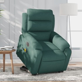 Electric reclining and lift massage armchair in dark green fabric. by , Armchairs - Ref: Foro24-3205022, Price: 344,79 €, Dis...