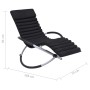 Garden lounger with black steel cushion by vidaXL, Loungers - Ref: Foro24-310496, Price: 155,99 €, Discount: %