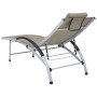 Aluminum sun lounger in gray taupe textilene. by vidaXL, Loungers - Ref: Foro24-310503, Price: 175,85 €, Discount: %