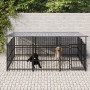 Outdoor dog kennel with steel roof 3.75 m² by , Dog kennels and fences - Ref: Foro24-3124607, Price: 387,94 €, Discount: %