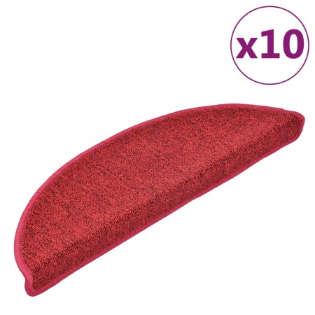 Stair treads 10 units red burgundy 56x17x3 cm by , Stair mats - Ref: Foro24-149745, Price: 38,99 €, Discount: %