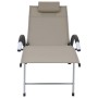 Aluminum sun lounger in gray taupe textilene. by vidaXL, Loungers - Ref: Foro24-310503, Price: 175,85 €, Discount: %