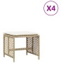 Gartenhocker mit Kissen 4 Stück PE-Rattan beige 41x41x36cm von , Hocker für den Außenbereich - Ref: Foro24-365052, Preis: 96,...