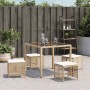 Gartenhocker mit Kissen 4 Stück PE-Rattan beige 41x41x36cm von , Hocker für den Außenbereich - Ref: Foro24-365052, Preis: 96,...