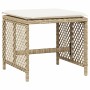 Gartenhocker mit Kissen 4 Stück PE-Rattan beige 41x41x36cm von , Hocker für den Außenbereich - Ref: Foro24-365052, Preis: 96,...